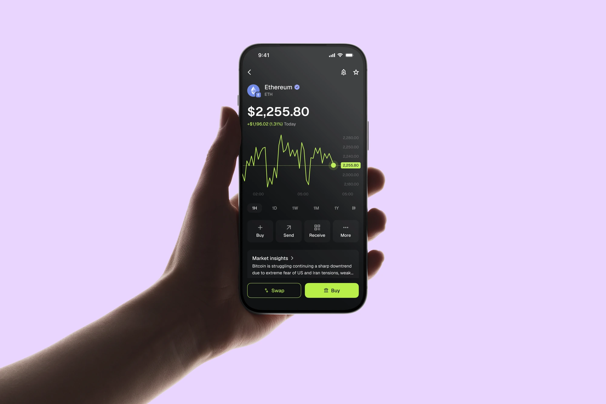 Explore: Ethereum token screen on a phone