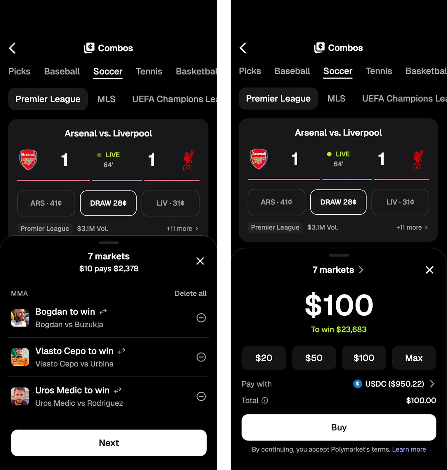 Combination slip and buy sheet