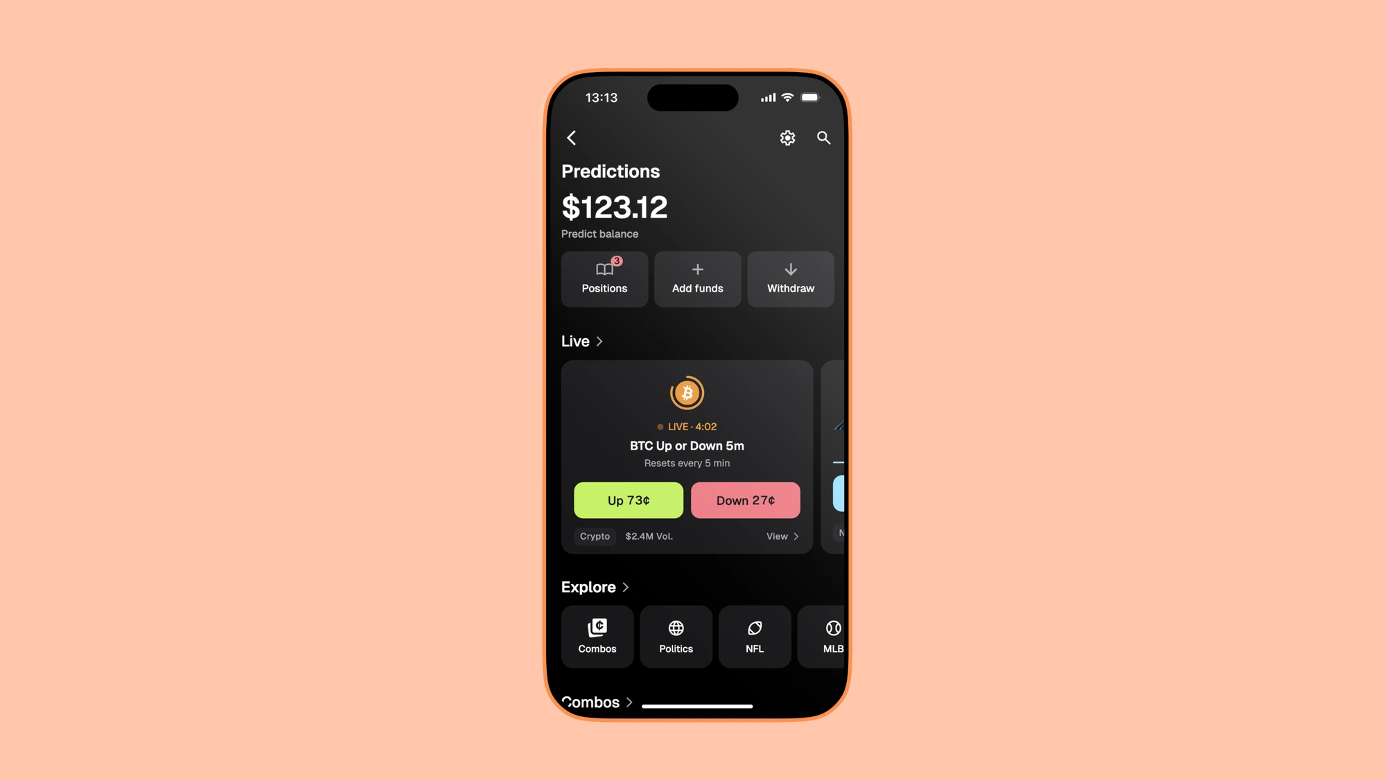 Predictions: live market on a phone