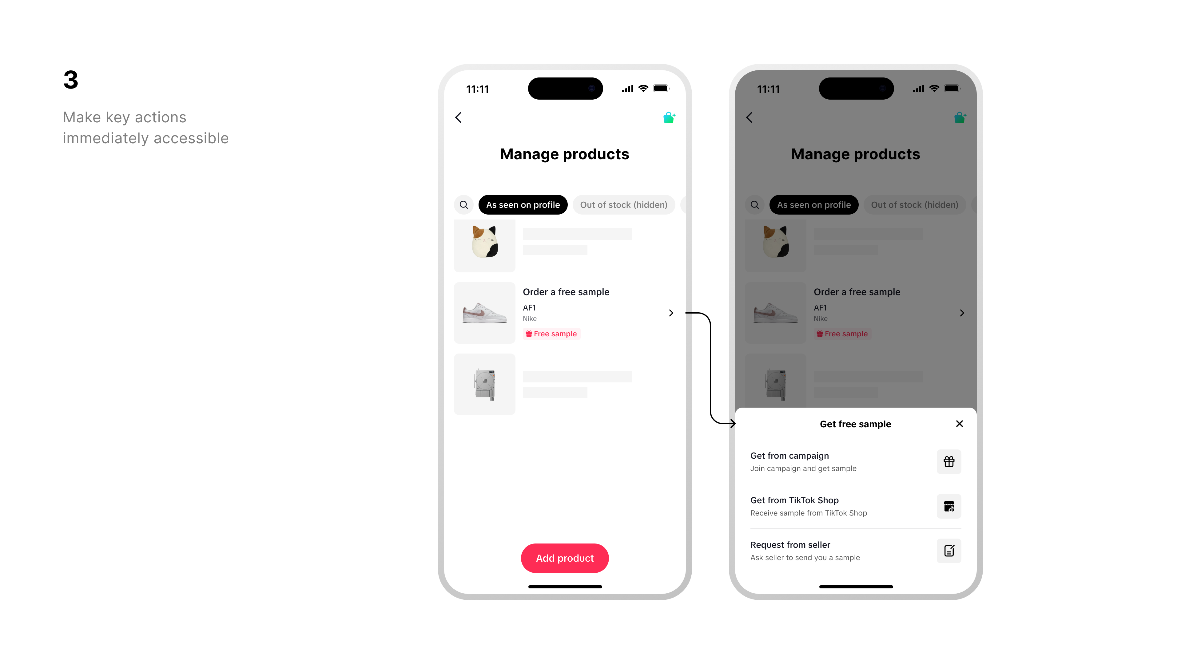 Goal 3: keep high-frequency management actions next to each product