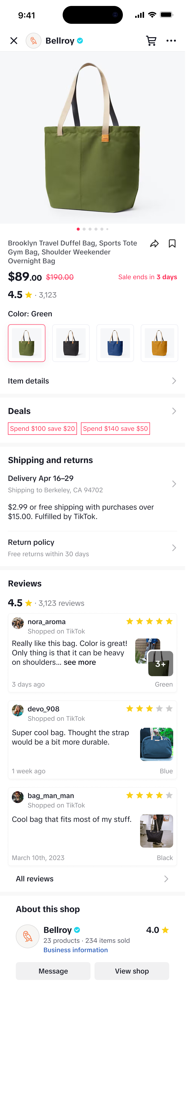 Brooklyn Travel Duffel Bag product page